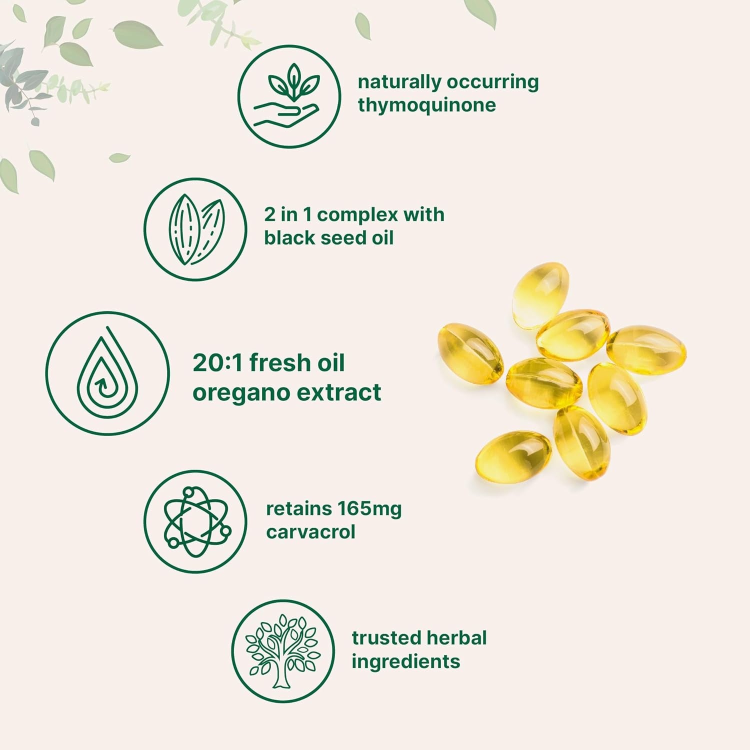 Oregano Oil with Black Seed Oil Softgels