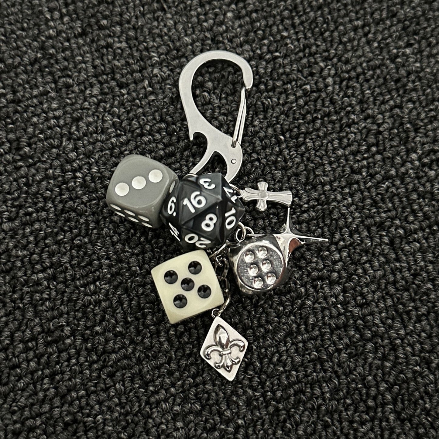 Original Dice String Keychain Pendant