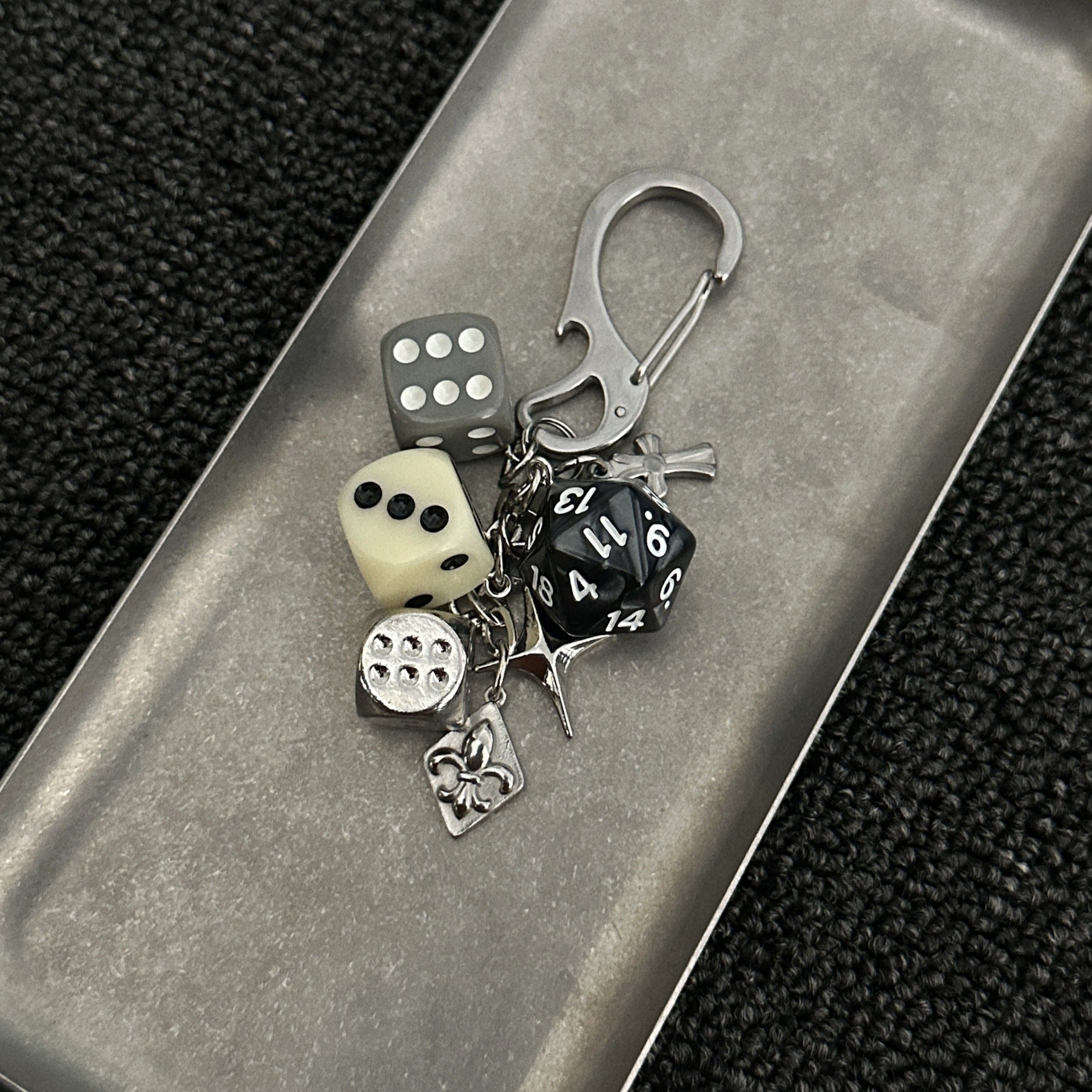 Original Dice String Keychain Pendant