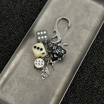 Original Dice String Keychain Pendant