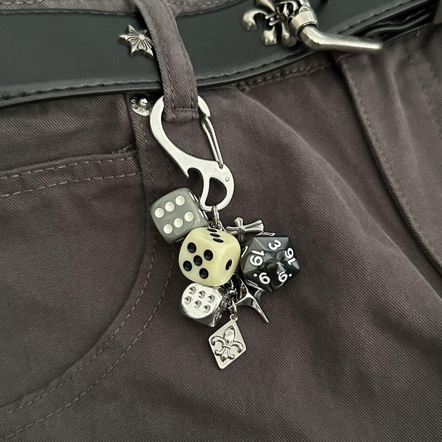Original Dice String Keychain Pendant