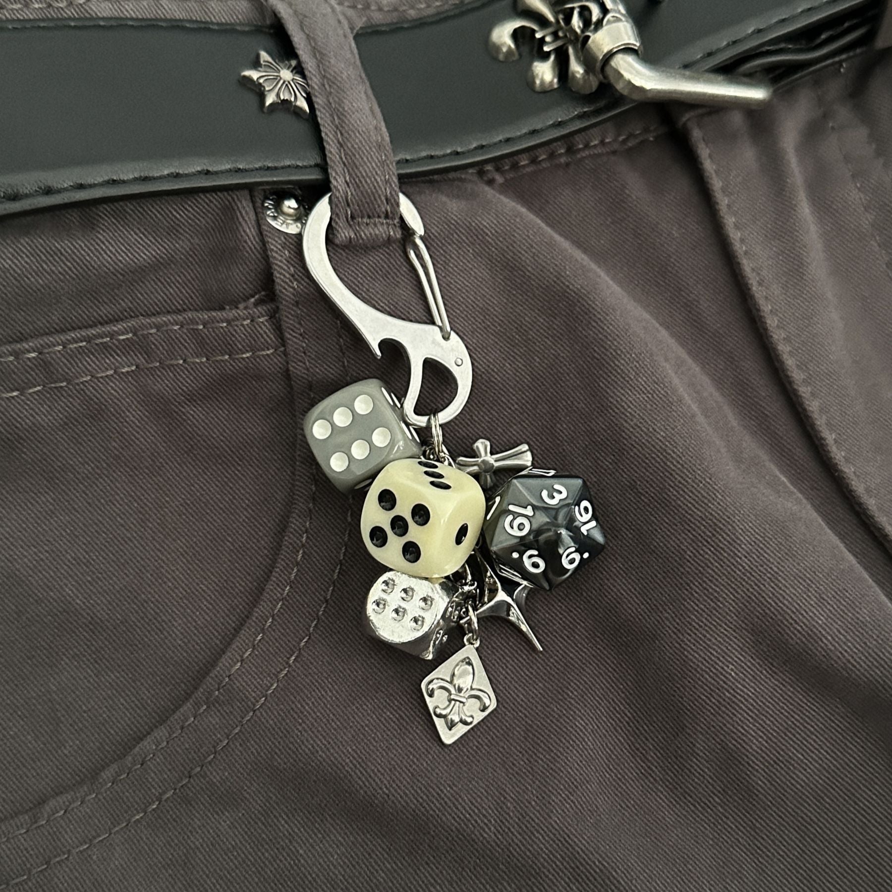 Original Dice String Keychain Pendant