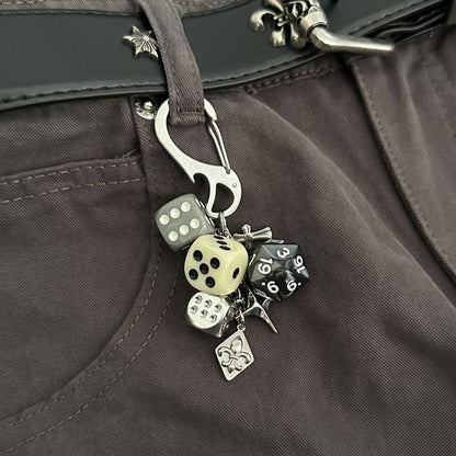 Original Dice String Keychain Pendant