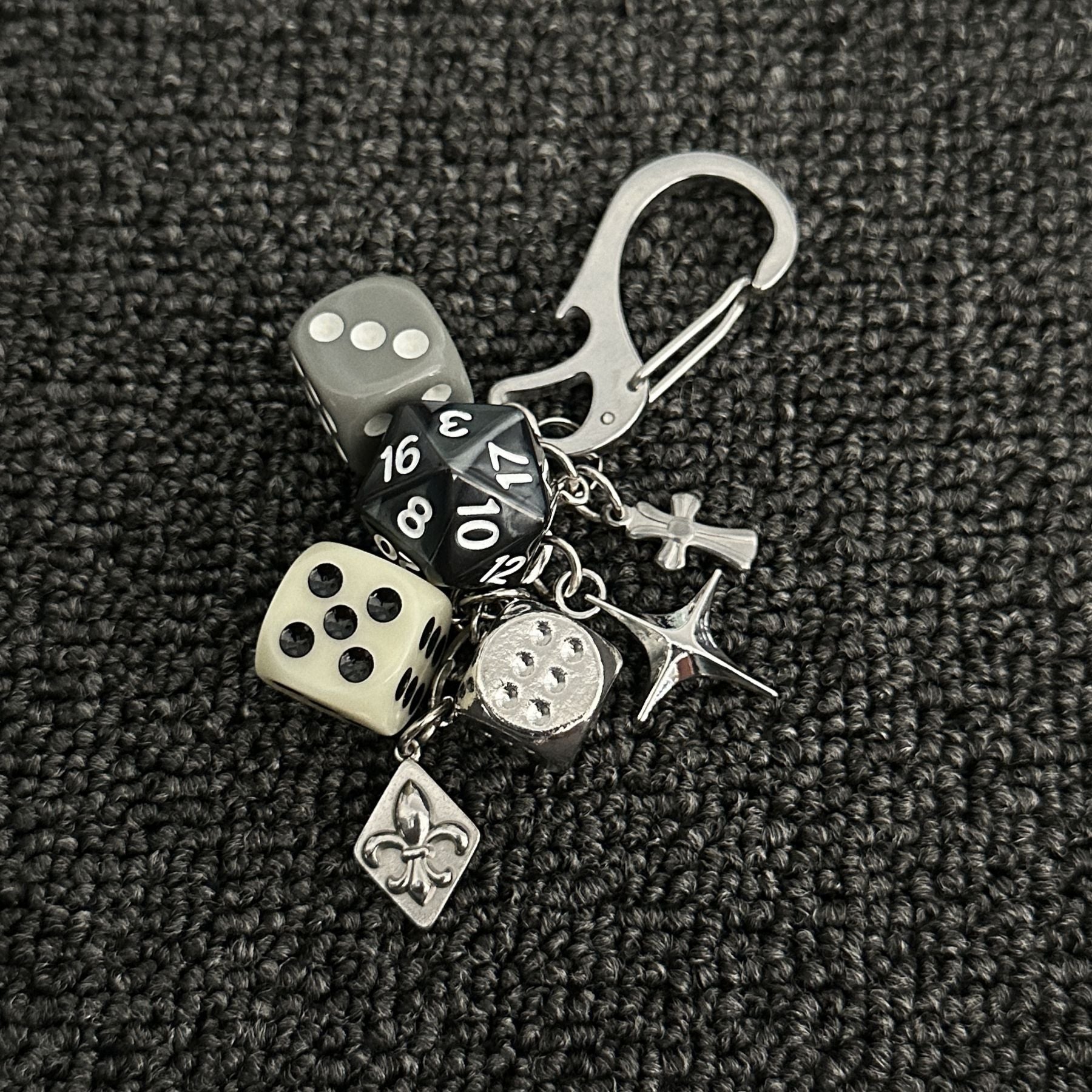 Original Dice String Keychain Pendant