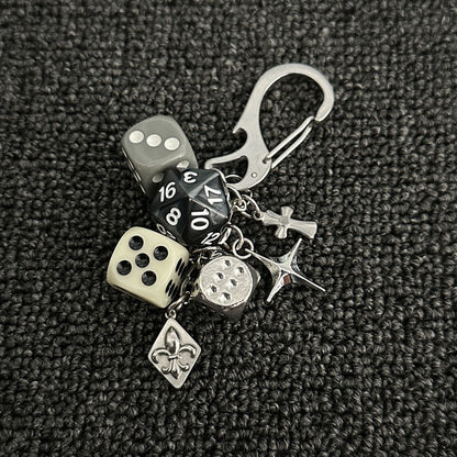 Original Dice String Keychain Pendant