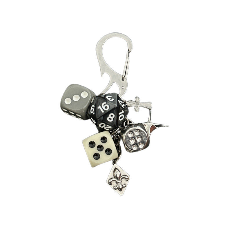Original Dice String Keychain Pendant