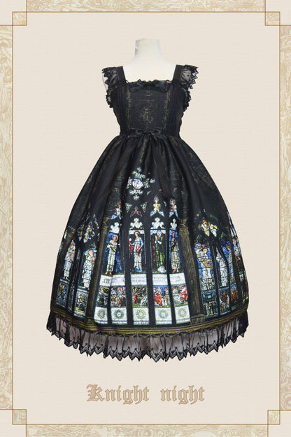 Original Lolita Suspender Dress with Stained Glass Design