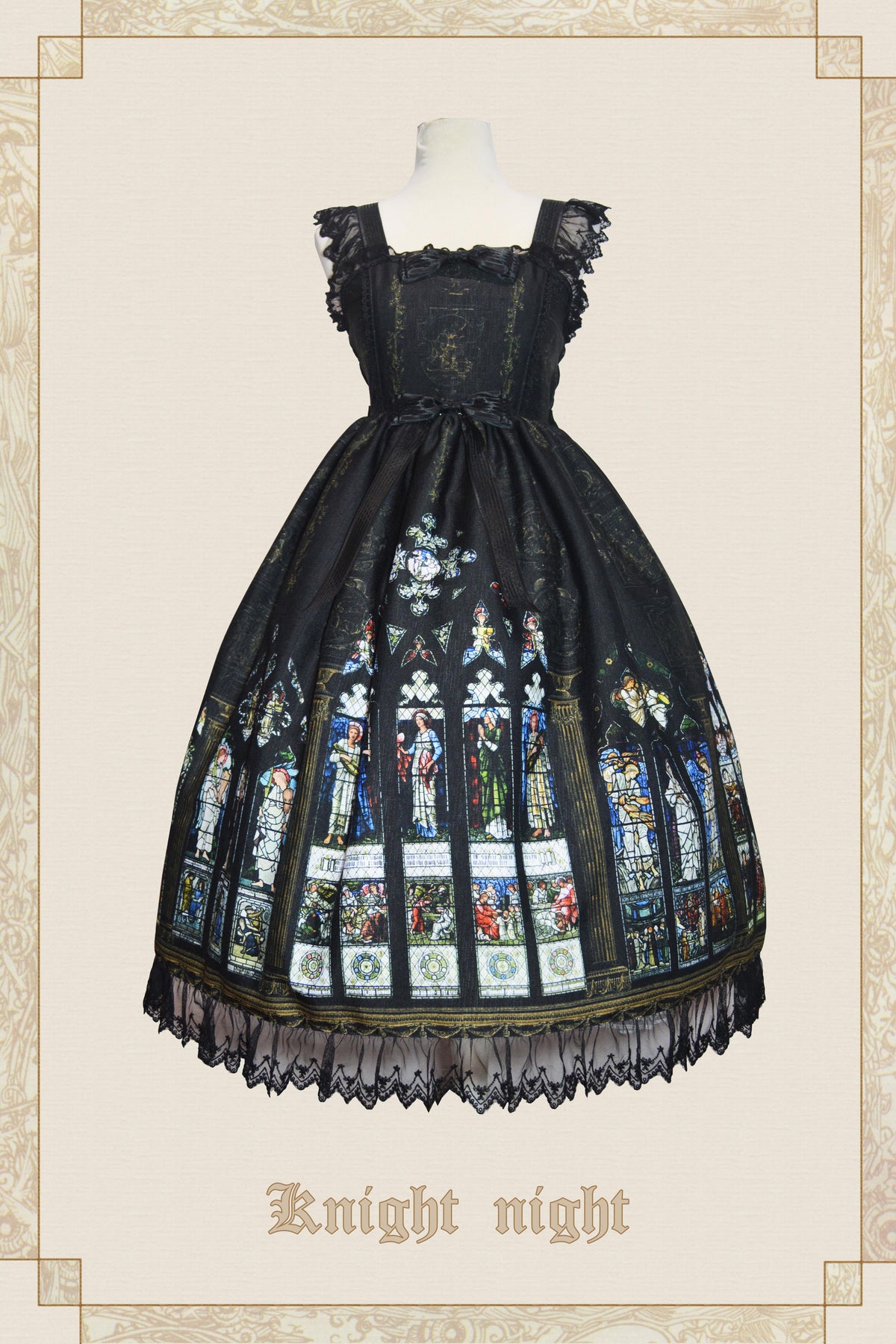 Original Lolita Suspender Dress with Stained Glass Design