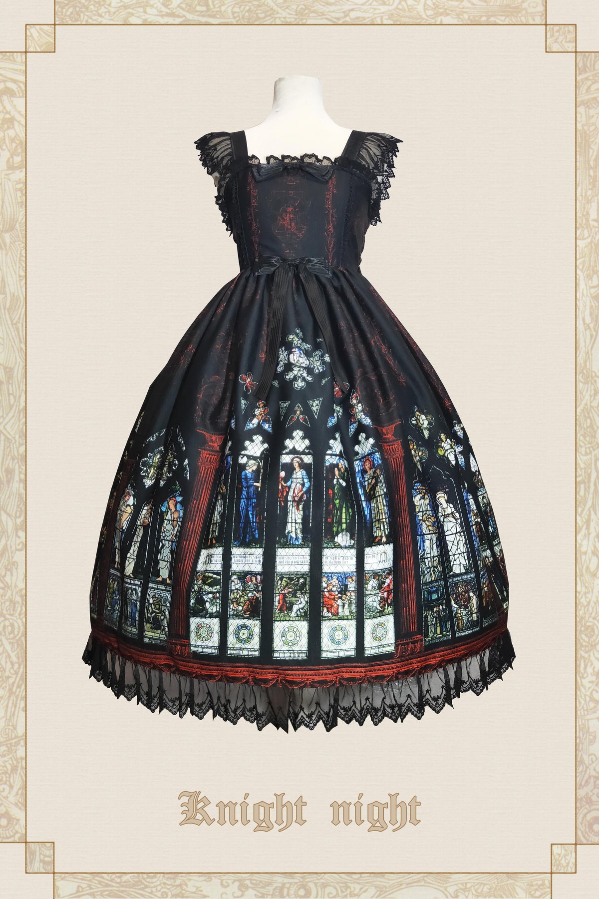 Original Lolita Suspender Dress with Stained Glass Design