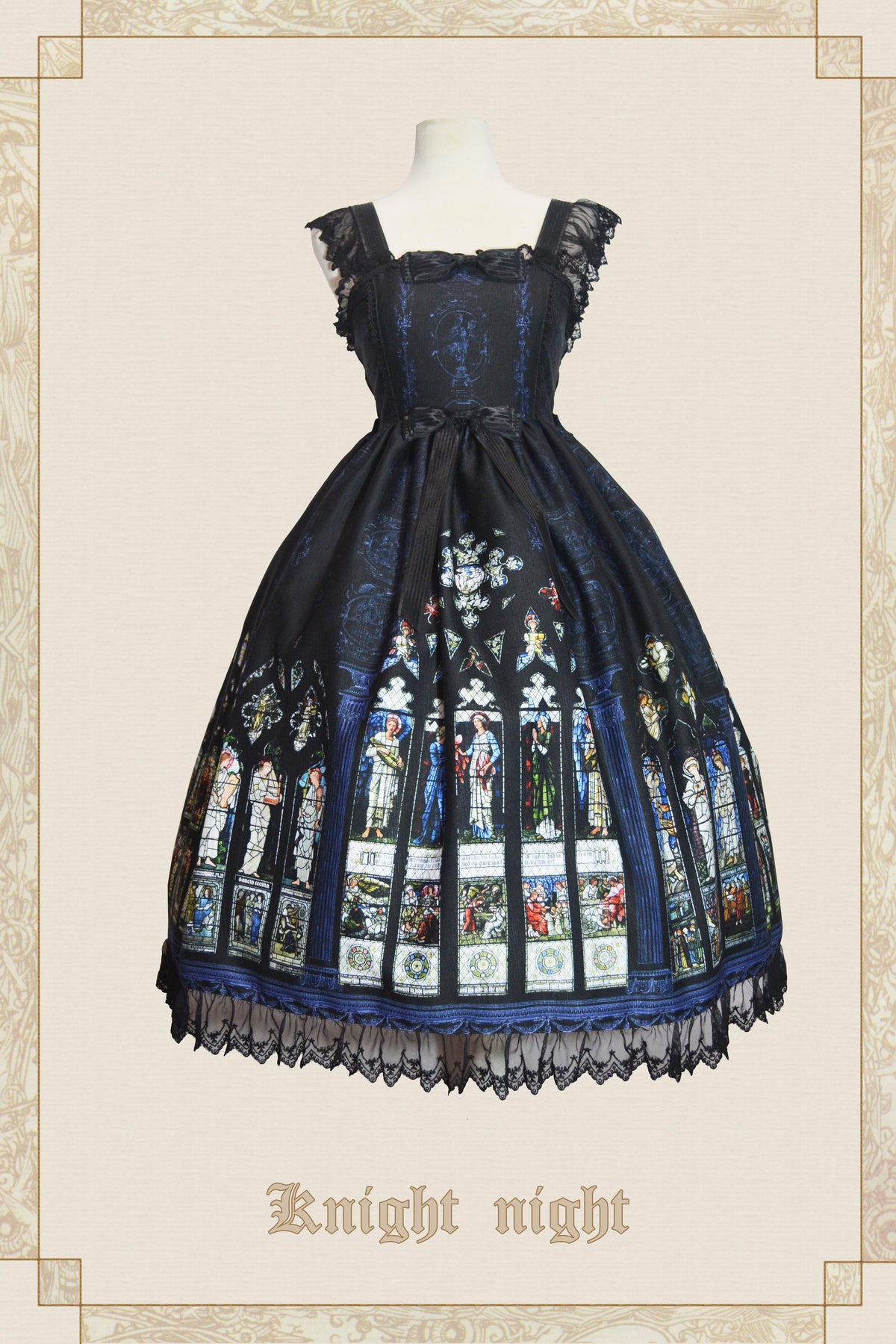 Original Lolita Suspender Dress with Stained Glass Design