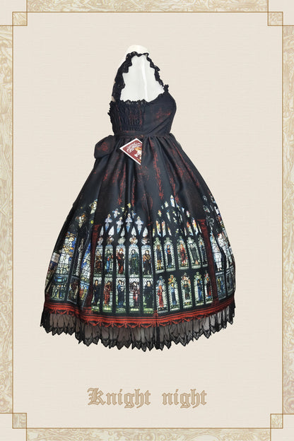 Original Lolita Suspender Dress with Stained Glass Design
