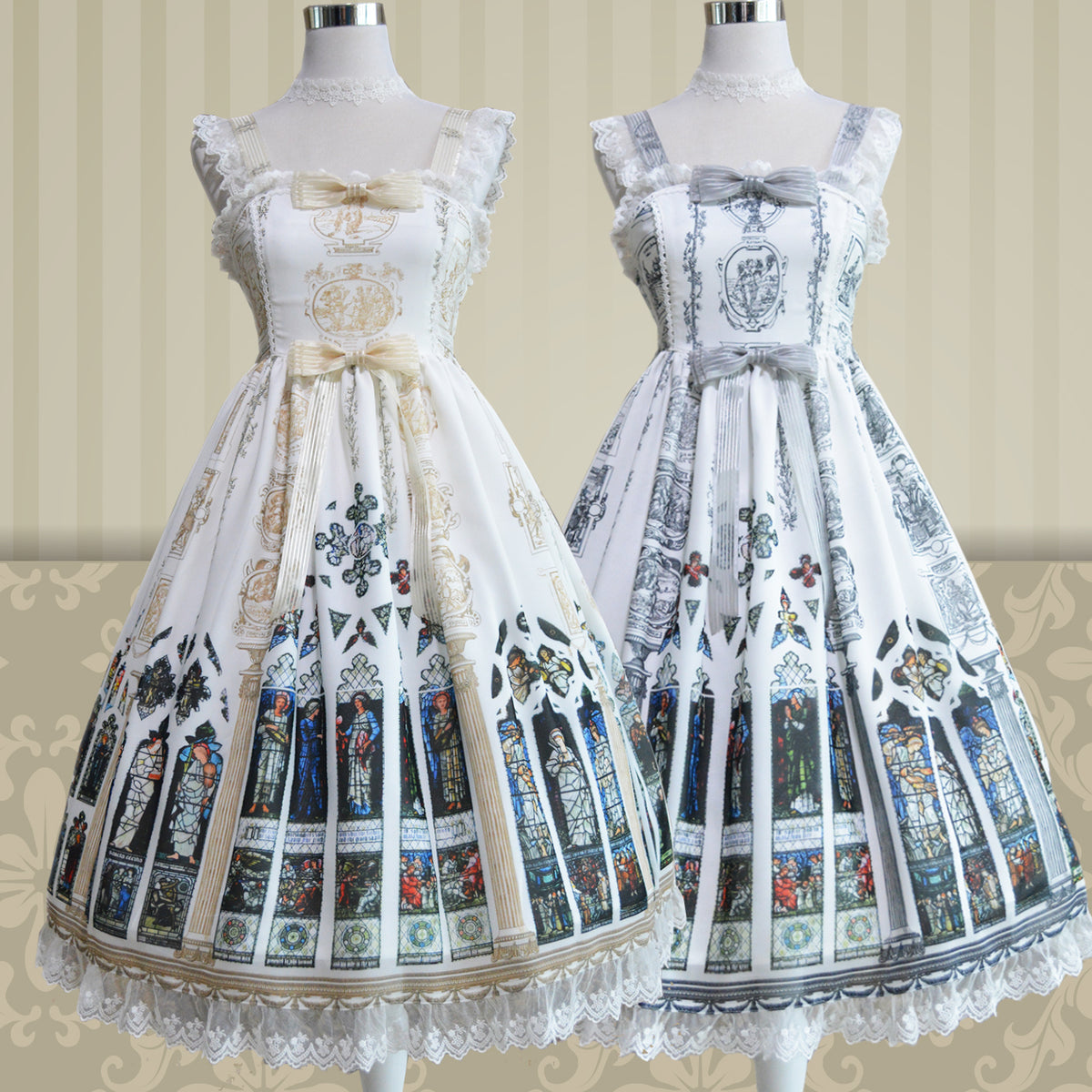 Original Lolita Suspender Dress with Stained Glass Design