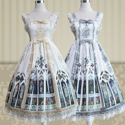 Original Lolita Suspender Dress with Stained Glass Design