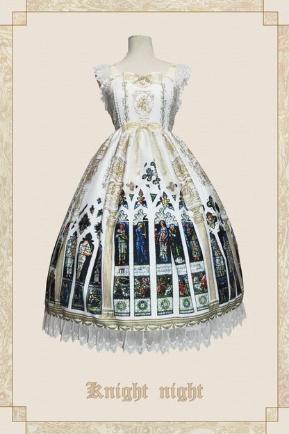 Original Lolita Suspender Dress with Stained Glass Design