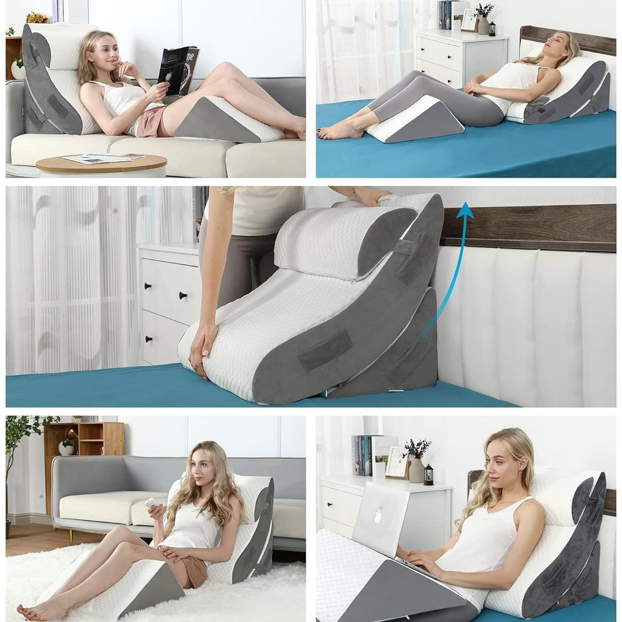 Orthopedic Wedge Pillow Set for Back Support