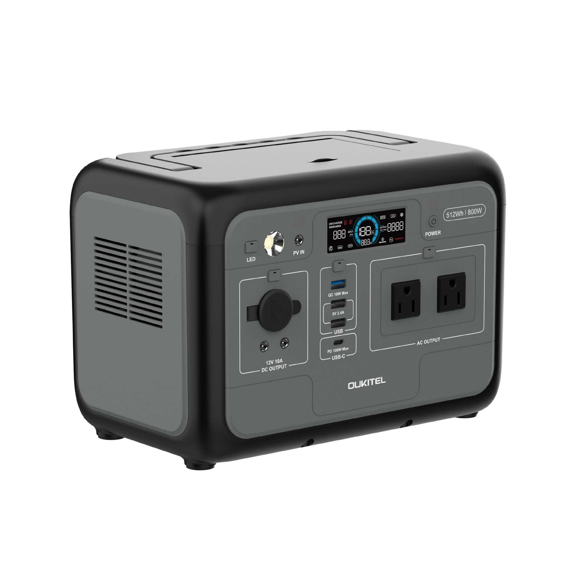 OUKITEL 512Wh Portable Power Station 800W Outdoor Energy Storage