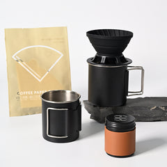 Black c-folding handle cup