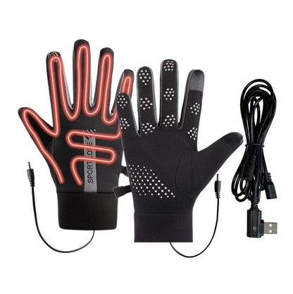 Outdoor cycling USB heated gloves
