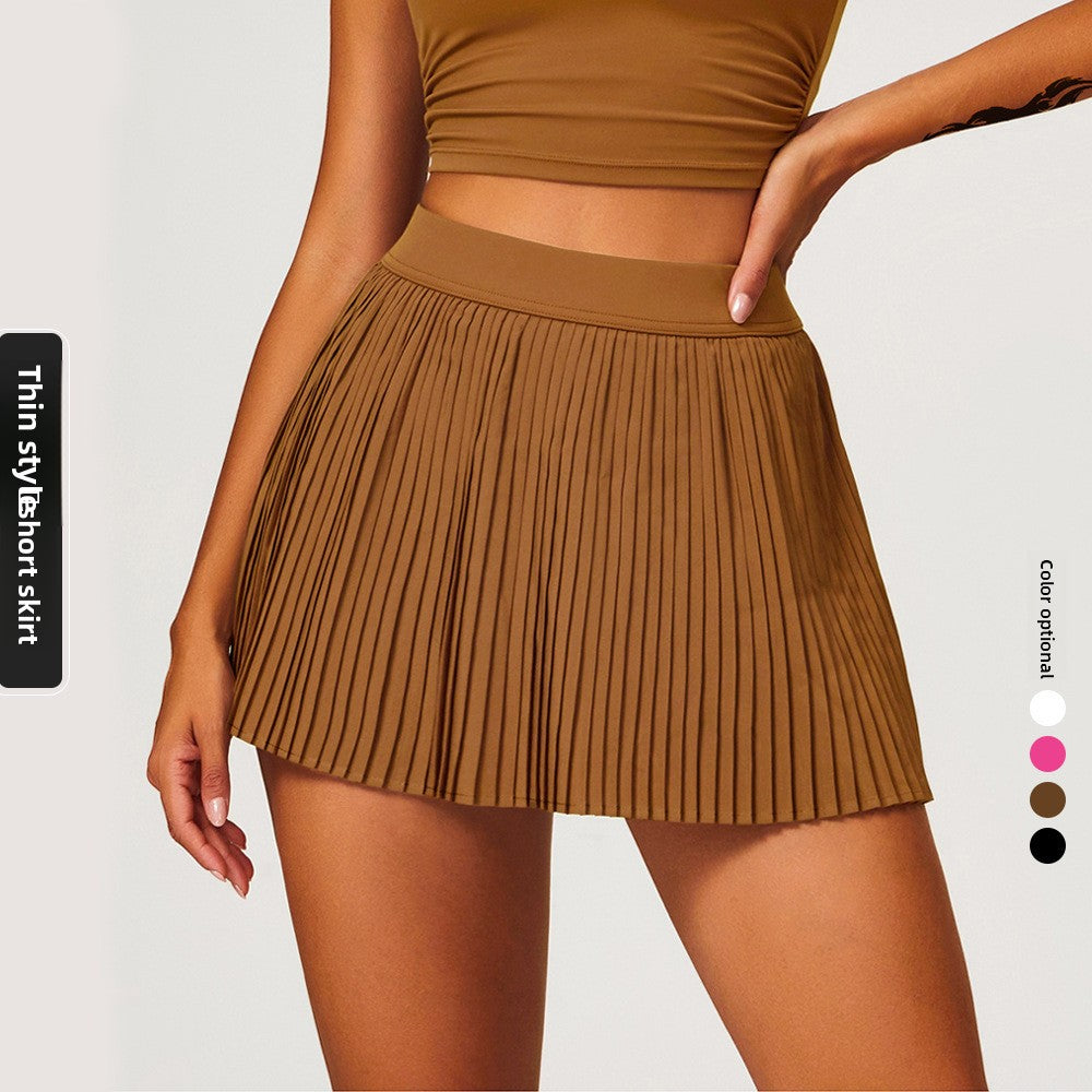 Outdoor Fitness Tennis Skirt Anti-running Yoga Skirt