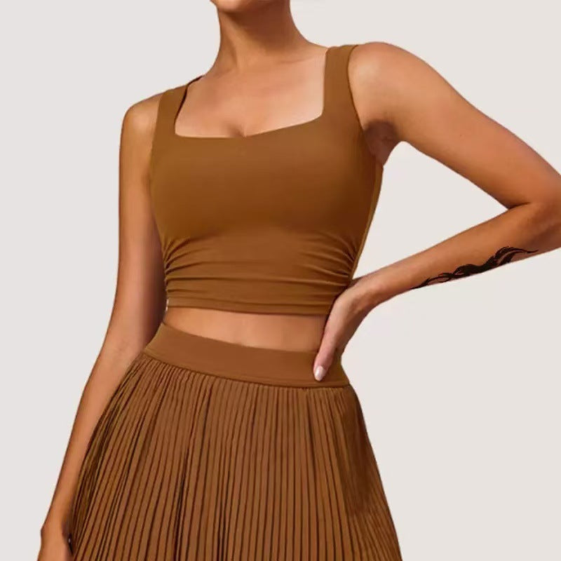 Outdoor Fitness Tennis Skirt Anti-running Yoga Skirt
