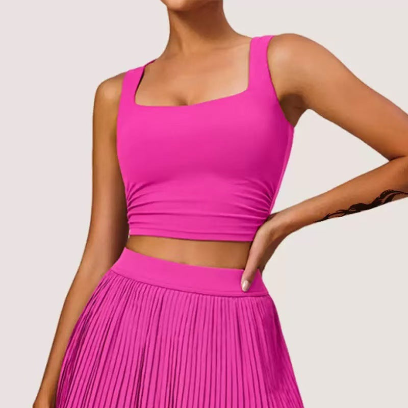 Outdoor Fitness Tennis Skirt Anti-running Yoga Skirt