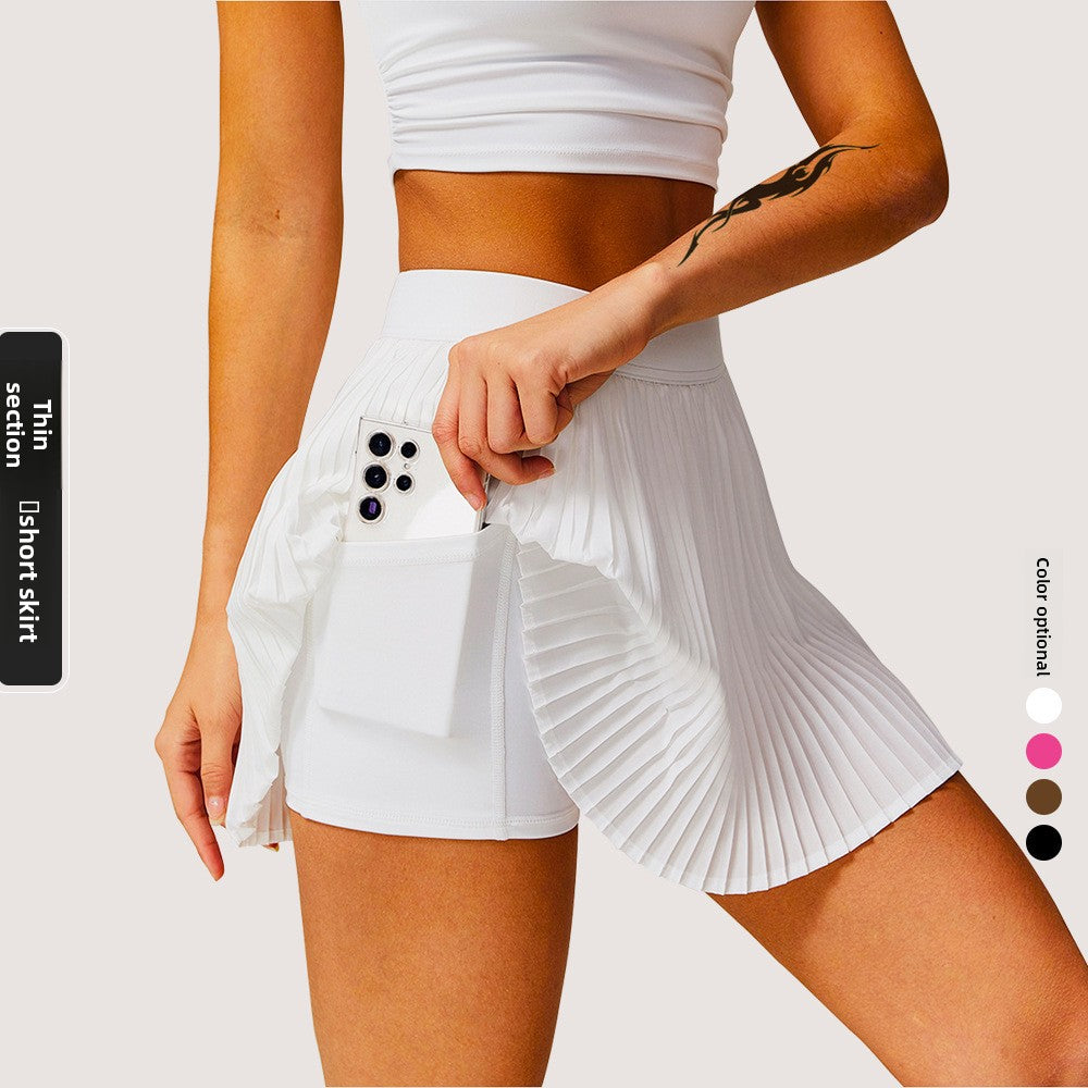 Outdoor Fitness Tennis Skirt Anti-running Yoga Skirt