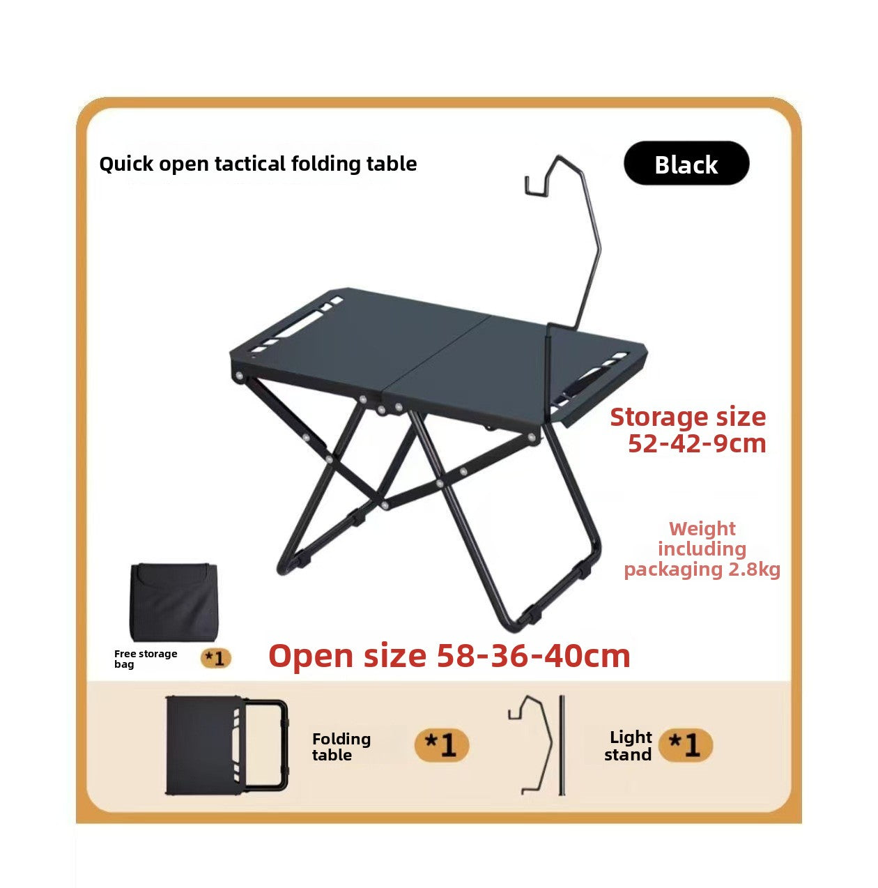 Outdoor foldable tactical table