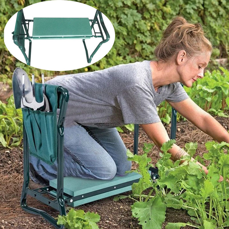 Outdoor garden kneeling stool sitting kneeling garden gardening kneeling chair garden tool stool with tool kit multifunctional folding kneeling stool