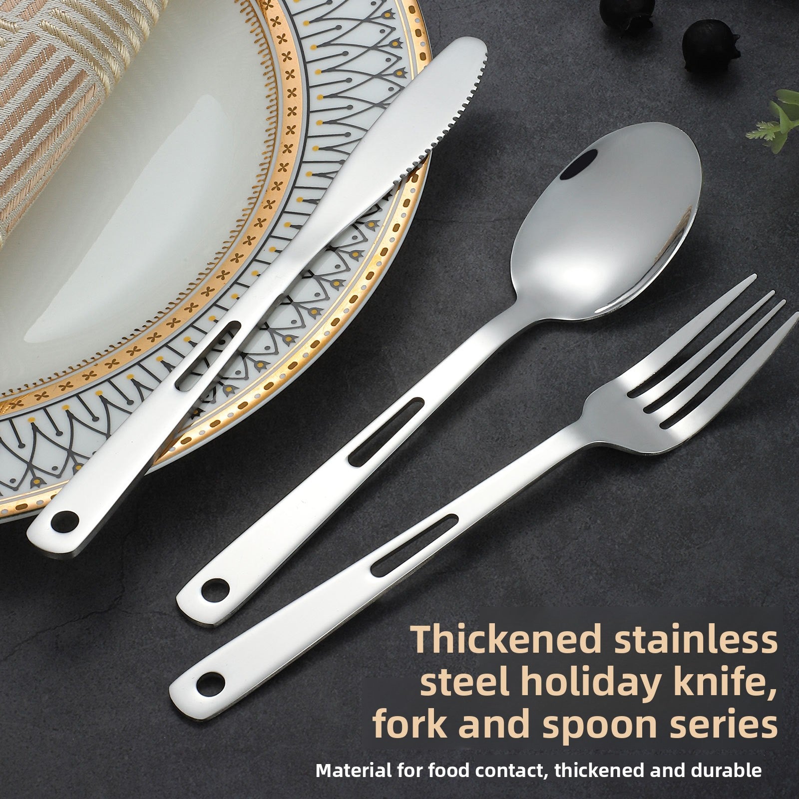 Outdoor knife, fork and spoon Western tableware set