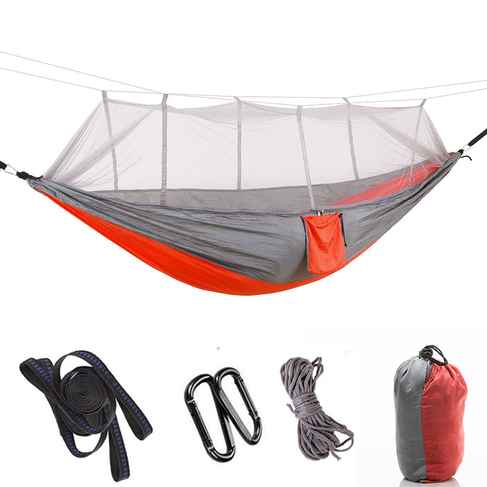 Outdoor Mosquito Net Hammock with Anti-Roll Design