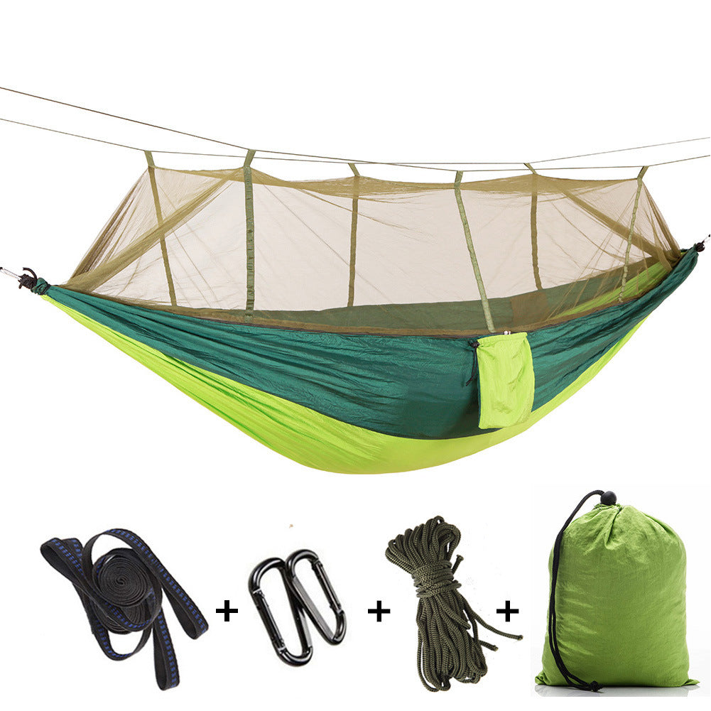 Outdoor Mosquito Net Hammock with Anti-Roll Design