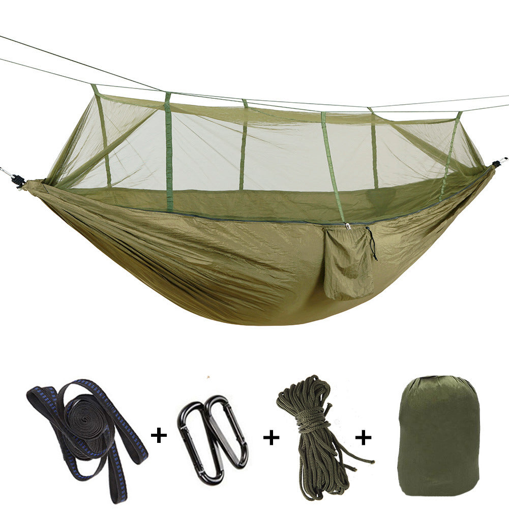 Outdoor Mosquito Net Hammock with Anti-Roll Design