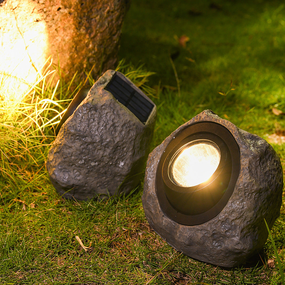 Outdoor realistic stone lanterns in outdoor garden