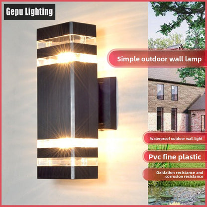Outdoor simple up-down illuminated wall lamp