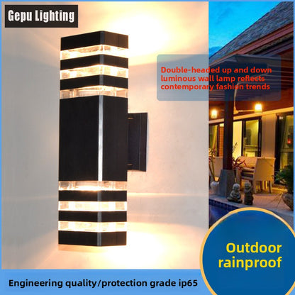 Outdoor simple up-down illuminated wall lamp