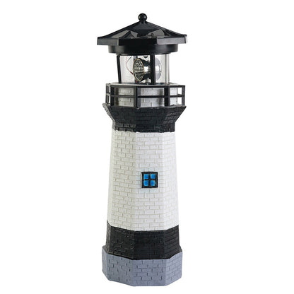 Outdoor Solar Resin Rotating Lighthouse Courtyard Landscape Decorative Lamp Lawn Garden Ornament American Style Lighthouse