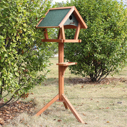 Outdoor Solid Wood Bird Feeder