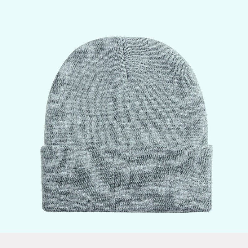 Outdoor sports LED button electronic light knitted hat