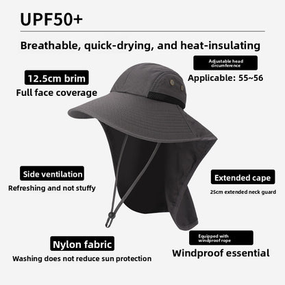 Outdoor Sun Protection Hat with Shawl Neck Guard