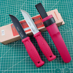 thickened red handle and white blade