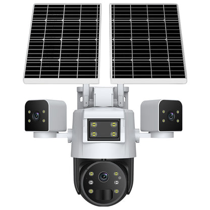 Outdoor three-lens 4G solar surveillance camera