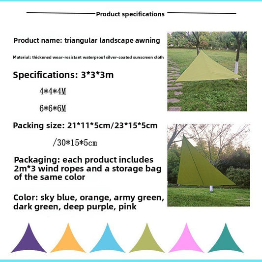 Outdoor Triangle Sunshade Canopy 3m UV Protection