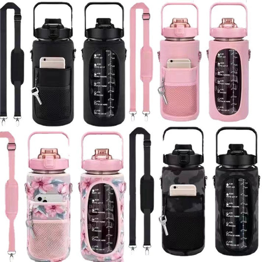 Outdoor Water Bottle and Protective Cover with Strap