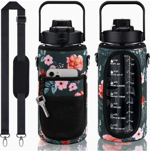 Outdoor Water Bottle and Protective Cover with Strap