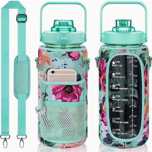 Outdoor Water Bottle and Protective Cover with Strap