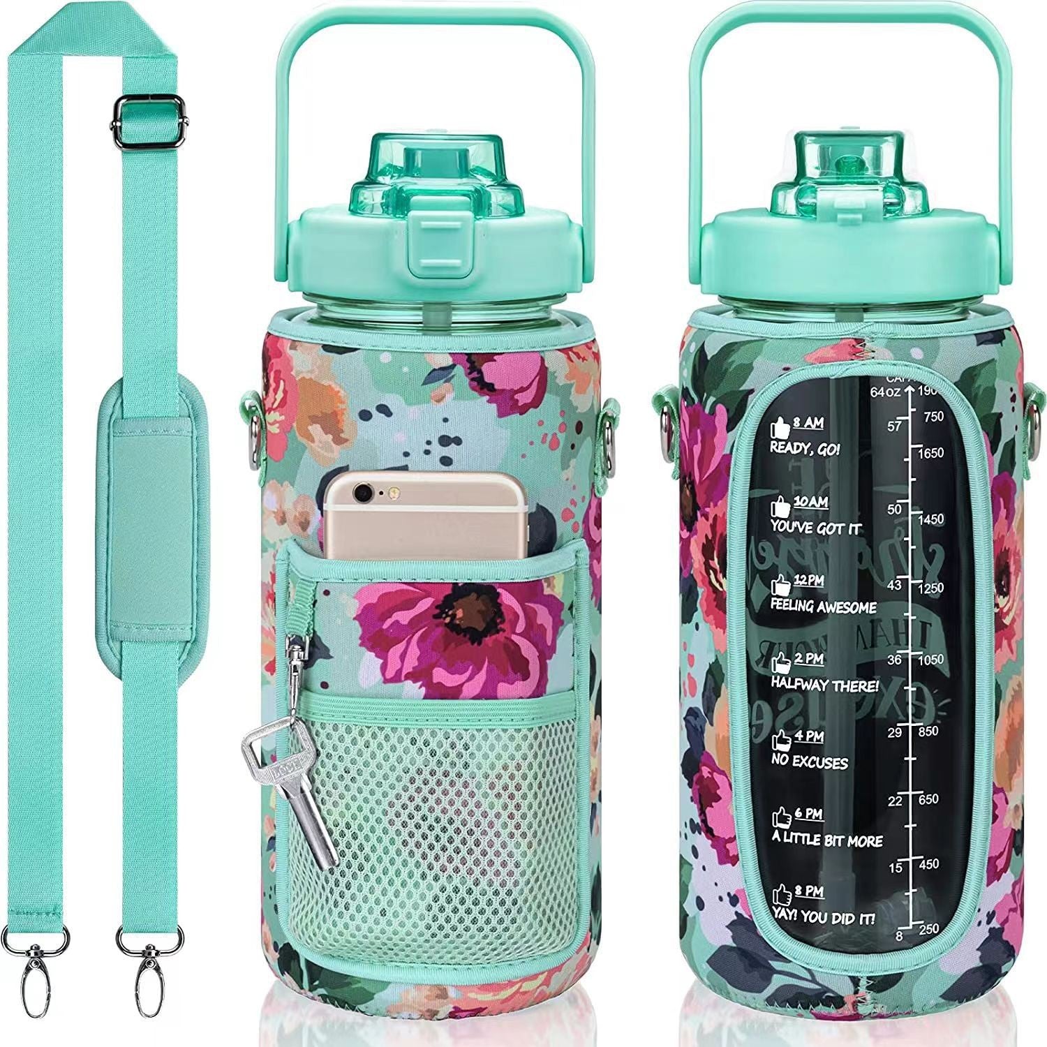 Outdoor Water Bottle Protective Cover with Strap