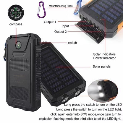 Outdoor waterproof solar power bank
