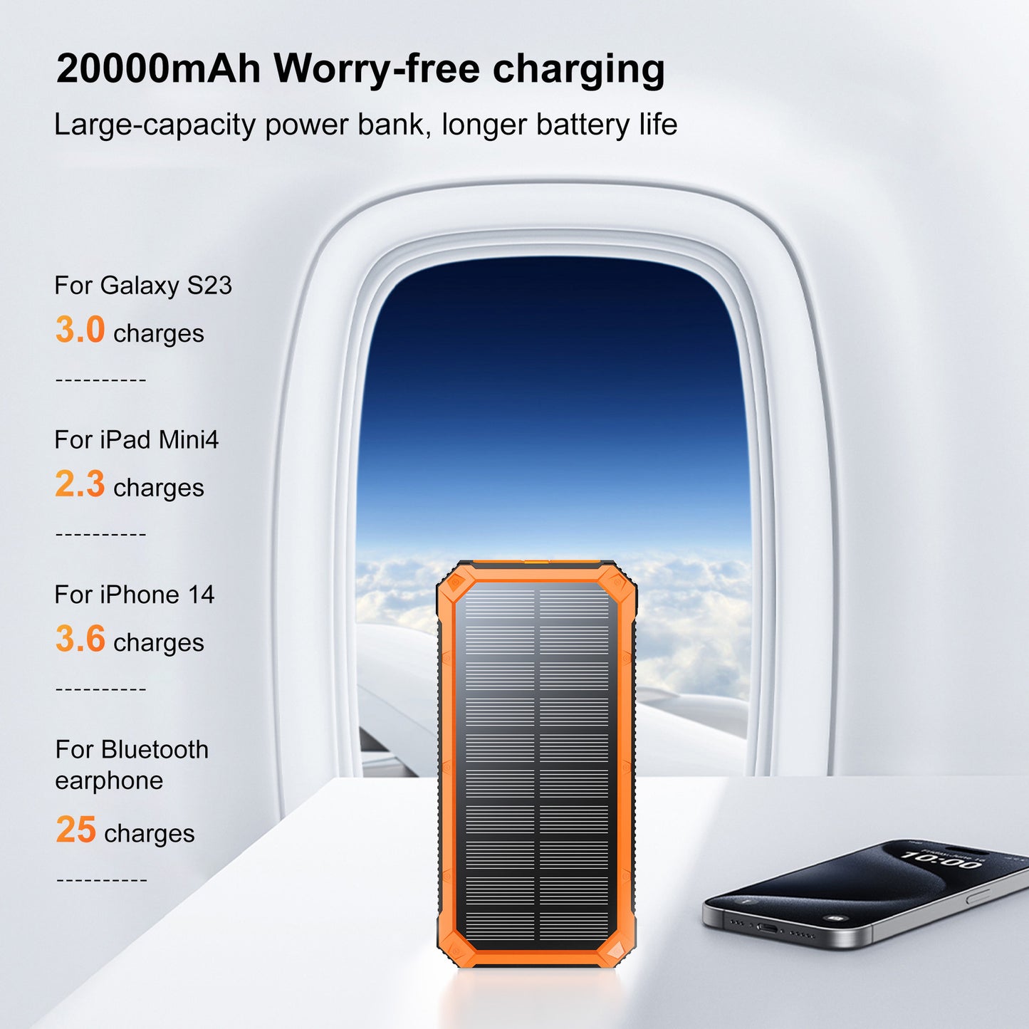 Outdoor Waterproof Wireless Charging Solar Power Bank