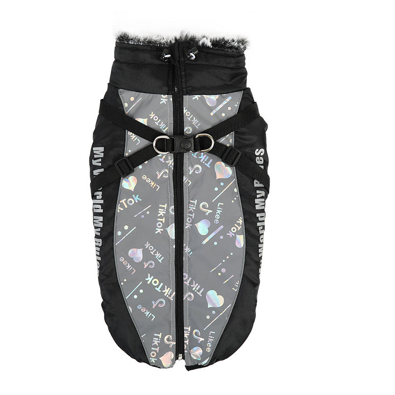 Outdoor windproof and warm pet clothes for large dogs