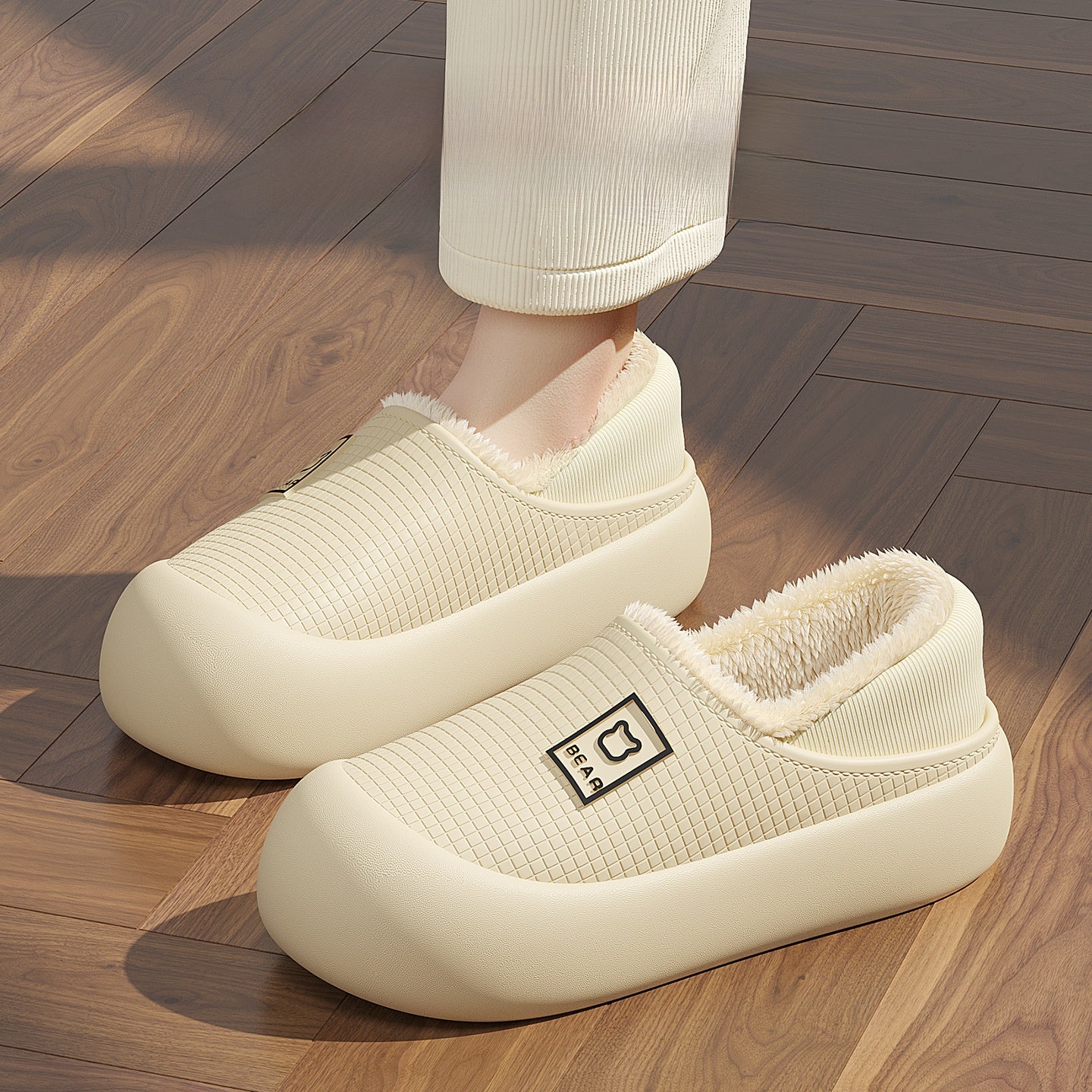 Outerwear cotton slippers